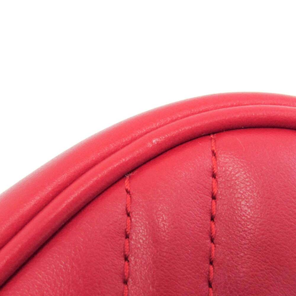 GUCCI Authentic Red Leather GG Marmont Shoulder Bag - Picture 7 of 12